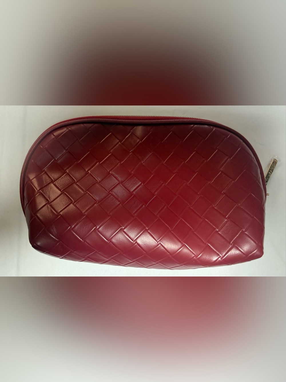 NEW version Lancome Lattice Style Dark Red Cosmetic Bag Makeup Bag Pouch